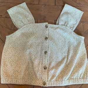 Madewell Floral Jacquard Button-Front Top